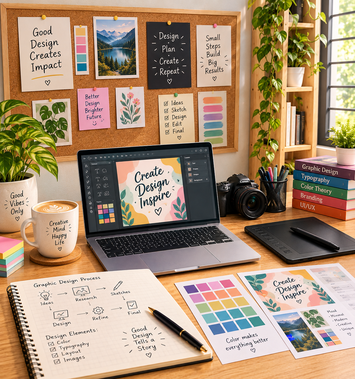 Graphic design creative process illustration
